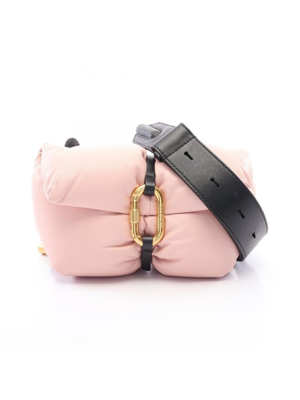 Moncler Shoulder Bag Snow Light Pink Black Leather
